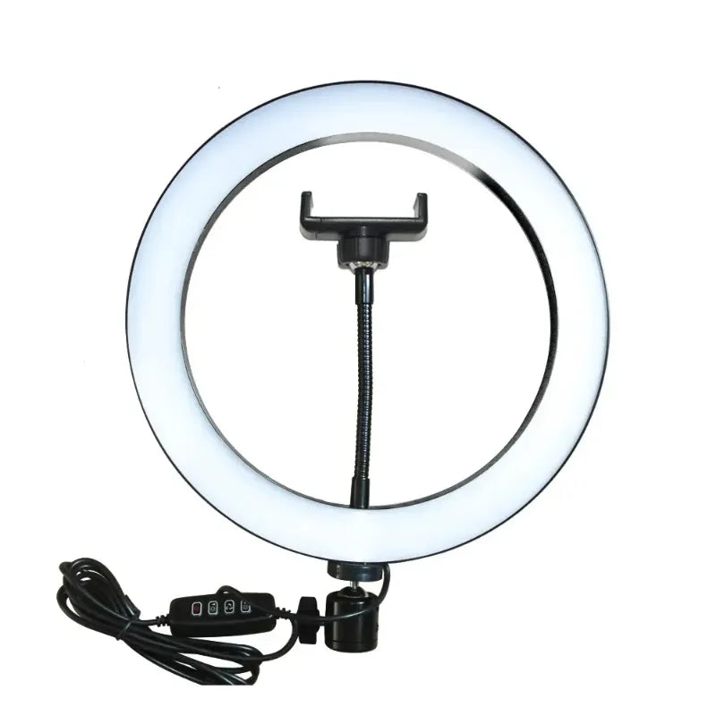 RGB LED Soft Ring Light MJ26 | 26cm (10.2”) | Dimmable with Tripod & Phone Holder, 360° Color Modes