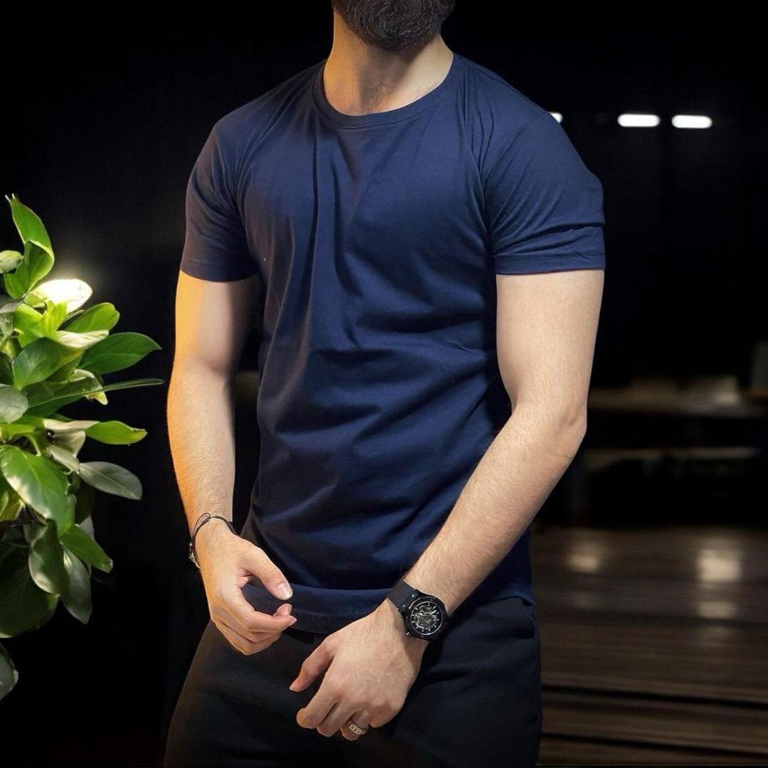 Men's Jersey T-Shirt - Plain Round Neck - 1 Pc - Blue