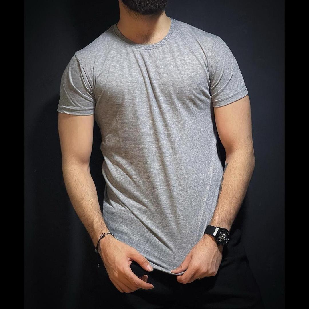 Premium Men's Grey Jersey T-Shirt - 1 Pc, Round Neck, Plain Design