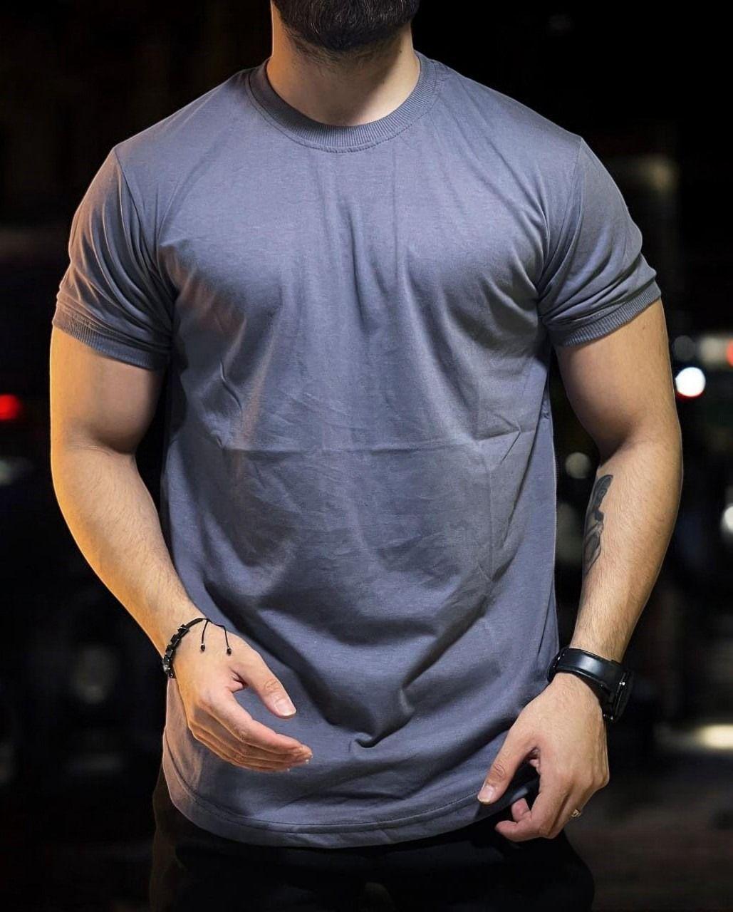 Premium Men's Grey Jersey T-Shirt - 1 Pc, Round Neck, Plain Design