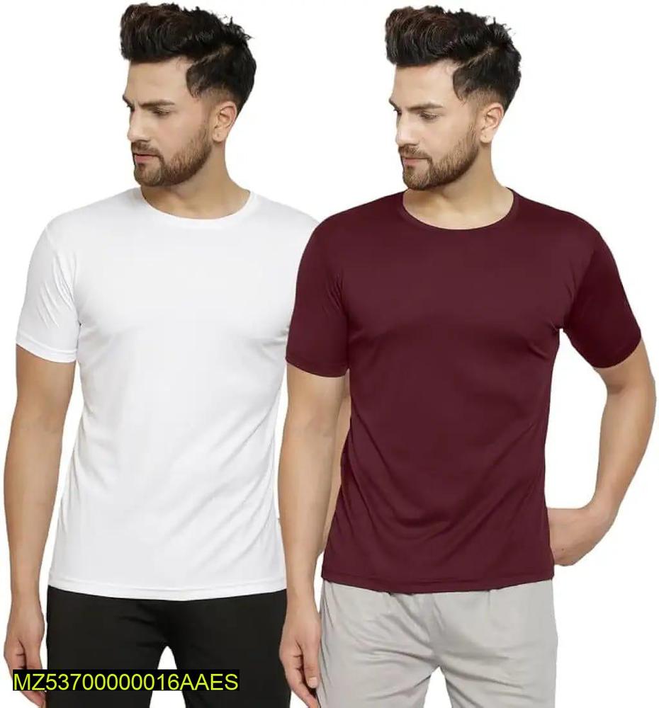 Men's Stitched Jersey Plain T-Shirt - Pack of 2