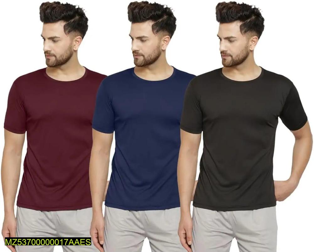 Men's Stitched Jersey Plain T-Shirt - Pack of 3