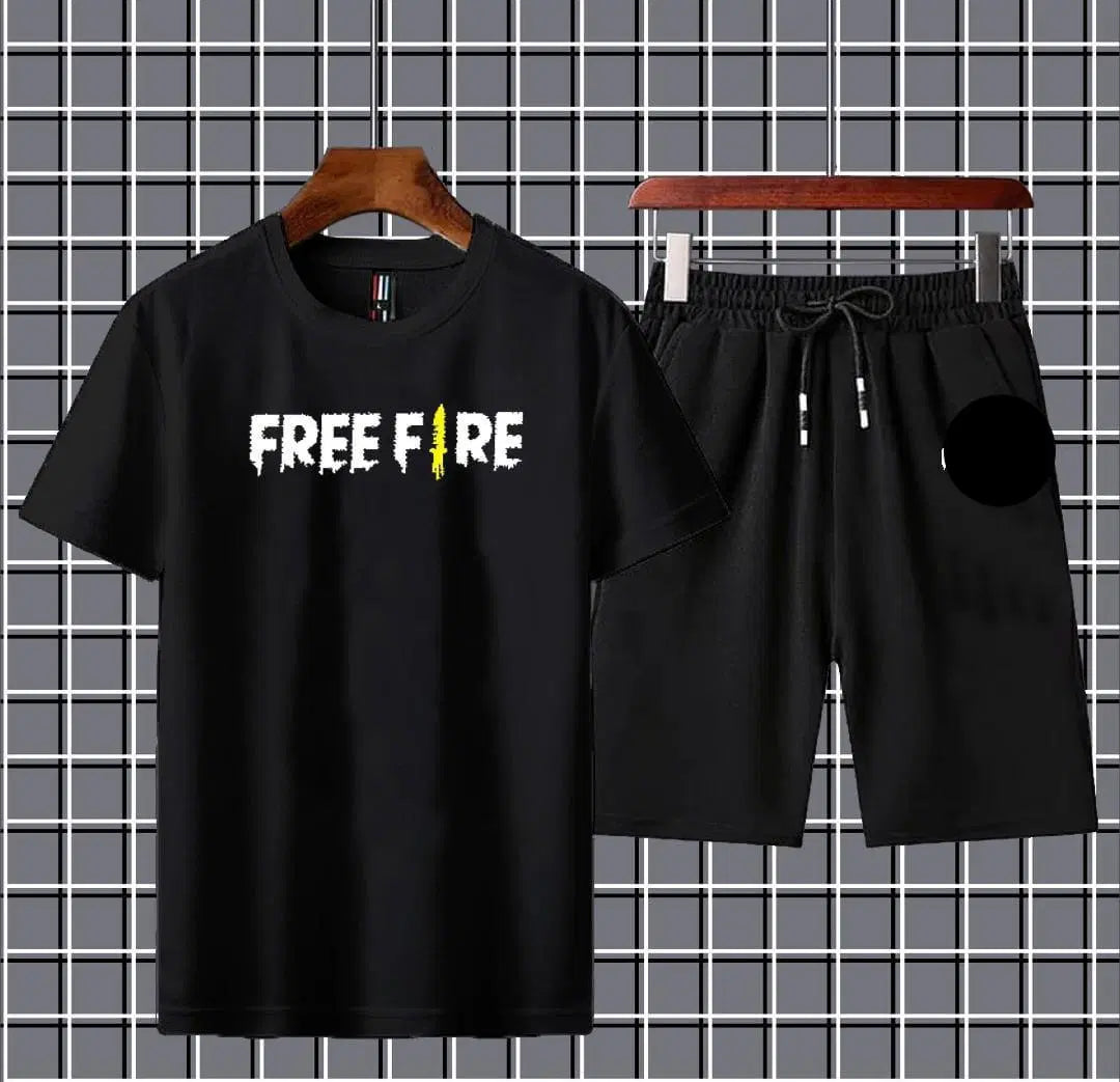 Micro Interlock Printed T-Shirt & Shorts Tracksuit
