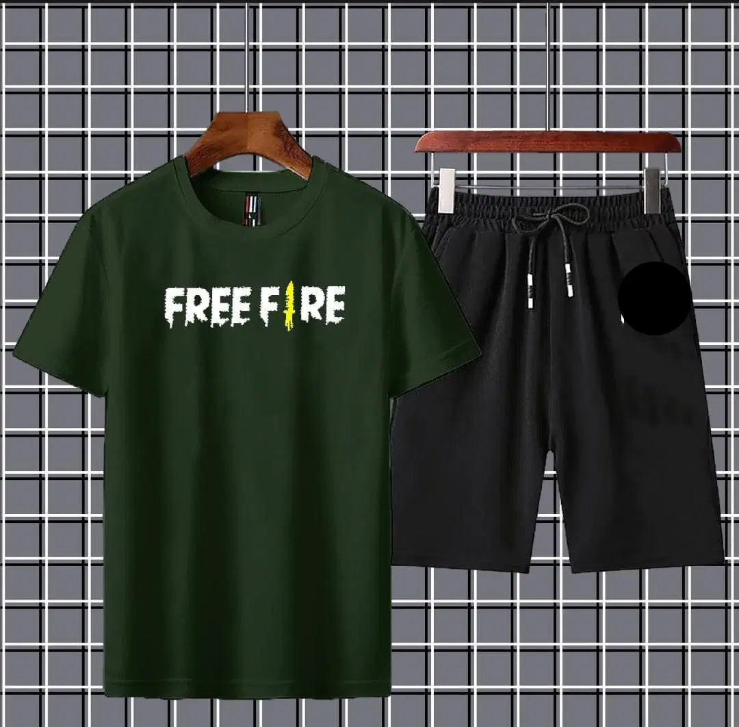 Micro Interlock Printed T-Shirt & Shorts Tracksuit