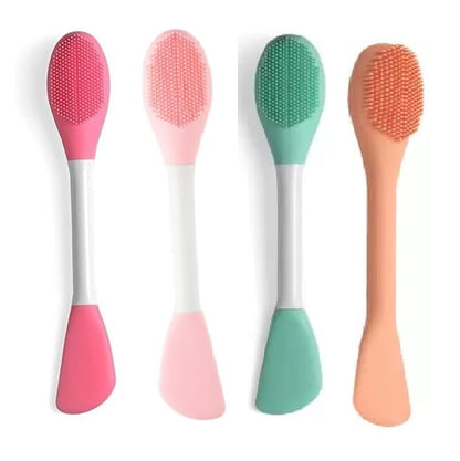 Double-Ended Silicone Face Mask & Cleansing Brush | Soft, Reusable Skin Care Applicator Tool (Pack of 2)