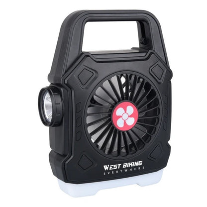 Multipurpose Rechargeable Desk & Camping Fan with LED Light, Flashlight & Power Bank – For Home, Travel & Outdoor Use | Random Color