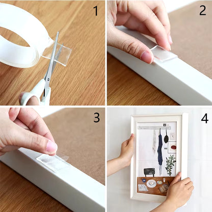 Nano Tape | 3M Double-Sided Transparent Tape | Reusable, Washable & Traceless Gel Grip for Home & Office