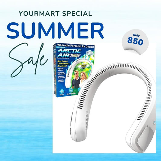 Wearable Neck Fan & Air Purifier | Arctic Air Freedom | USB Rechargeable 3-Speed Personal Cooler for Indoor & Outdoor Use | Random Color