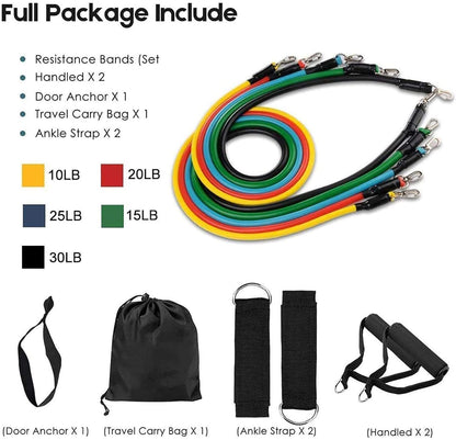 Gym Belt with Box | 5-in-1 Power Exercise Resistance Band Set – Adjustable Fitness Equipment for All