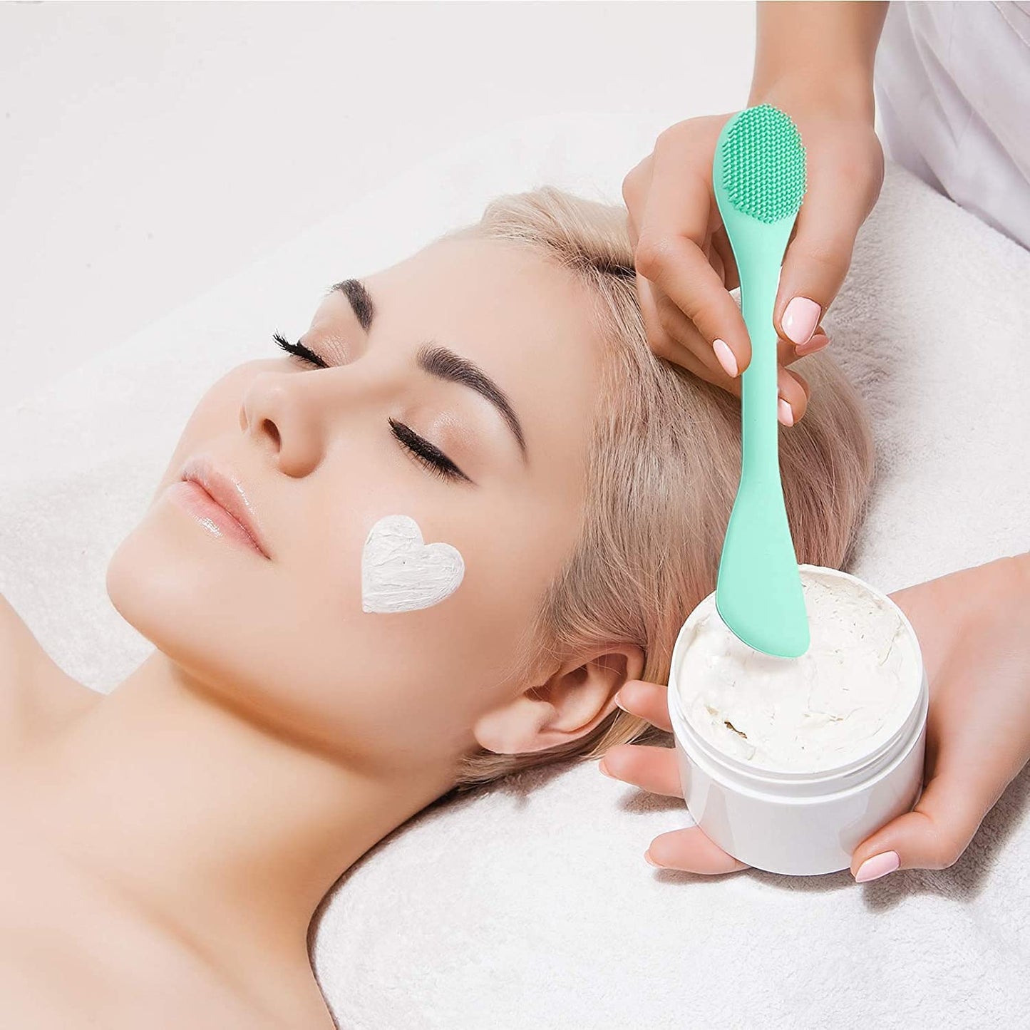 Double-Ended Silicone Face Mask & Cleansing Brush | Soft, Reusable Skin Care Applicator Tool (Pack of 2)