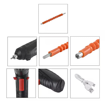 47-Piece Foldable Wireless Electric Screwdriver Set | 1500mAh | Adjustable Torque | Compact & Durable – Black