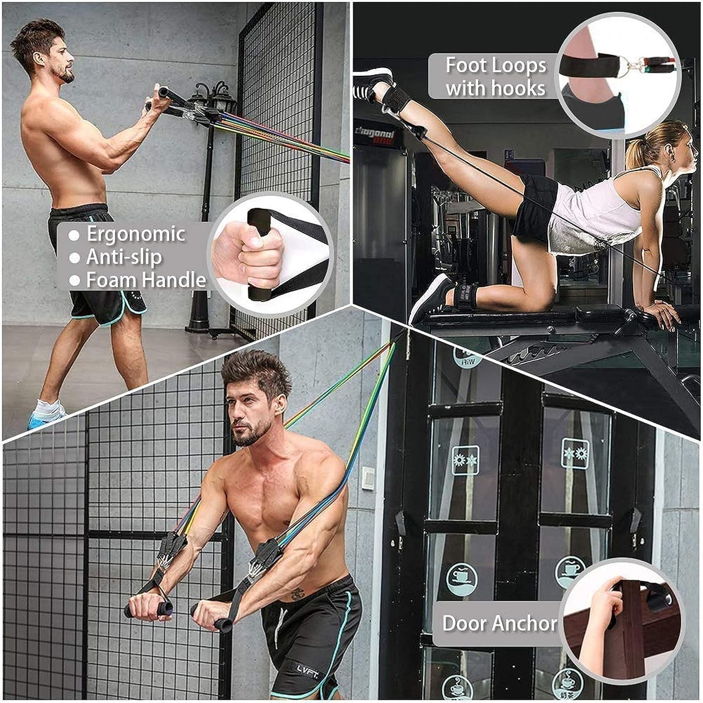 Gym Belt with Box | 5-in-1 Power Exercise Resistance Band Set – Adjustable Fitness Equipment for All