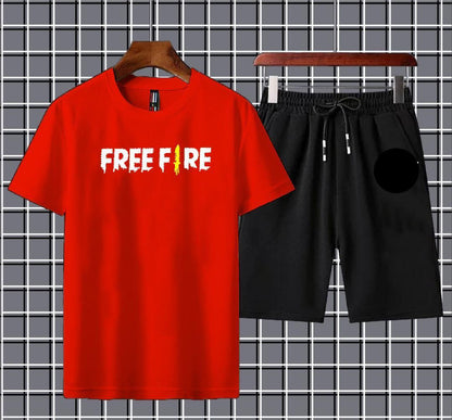 Micro Interlock Printed T-Shirt & Shorts Tracksuit