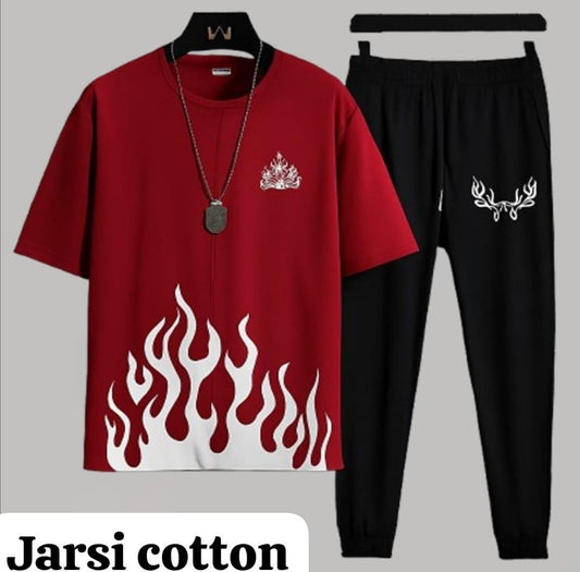 Men's Red Graphic Sublimation Track Suit - 2 Pcs
