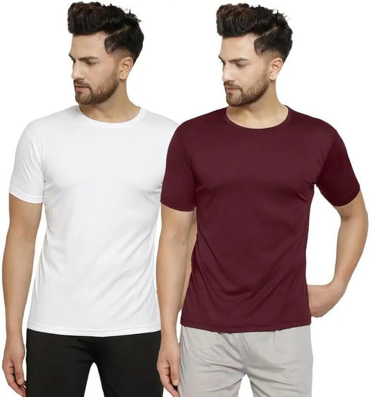 Men's Stitched Jersey Plain T-Shirt - Pack of 2