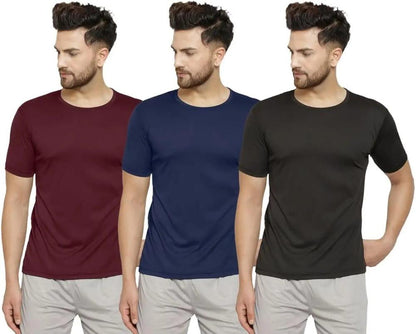 Men's Stitched Jersey Plain T-Shirt - Pack of 3