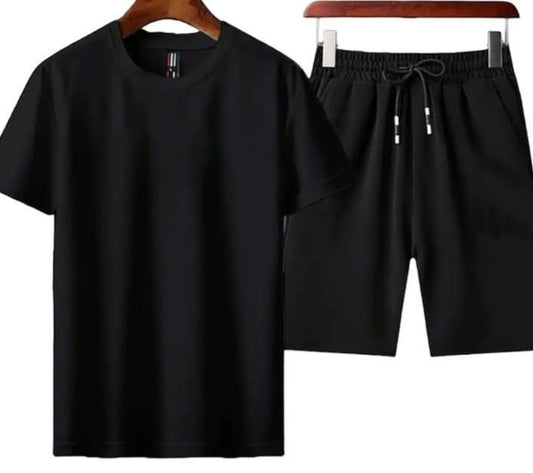 Men's Plain Black Tracksuit