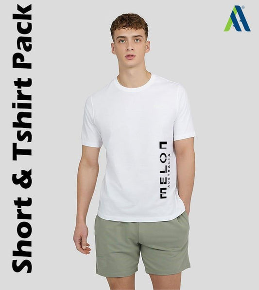 2 Pcs Men's Jersey Printed T-Shirt & Shorts Tracksuit