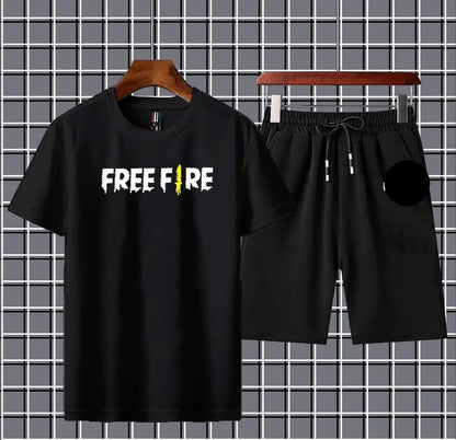 Micro Interlock Printed T-Shirt & Shorts Tracksuit