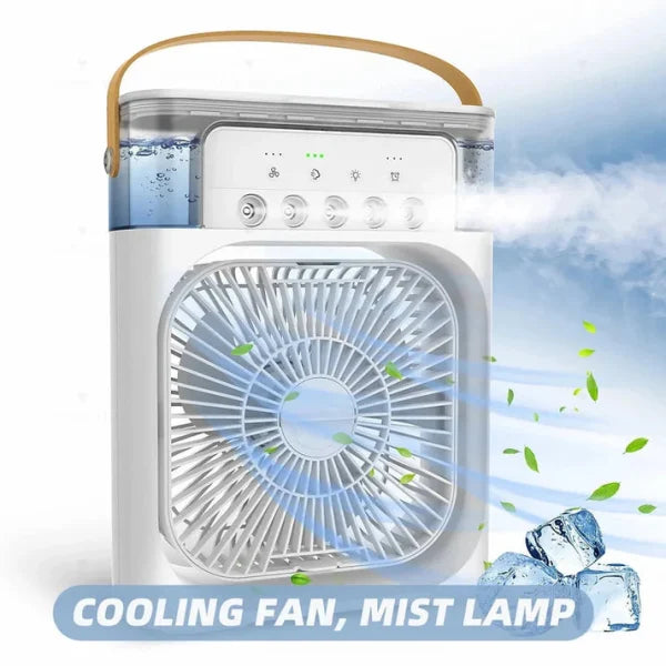 9 Inch Mist Fan | Portable Air Conditioner Fan |  Mist Water, And Humidifier Function | Led Night Light Water Mist | Random Color